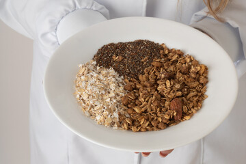 Healthy eating with seeds in hand