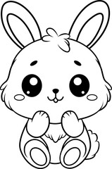 rabbit line art for coloring page