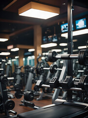 Fototapeta premium gym equipment in gym