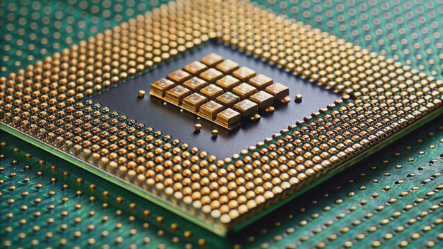 Close-up of a Samsung microprocessor in Barcelona, Spain , Samsung, microprocessor, technology, Barcelona, Spain, close-up