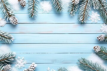 Christmas wooden table holiday background