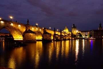 Obraz premium Prague, the capital of the Czech Republic, is a rustic Eastern European city on the banks of the Vltava River