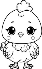 chicken line art for coloring page