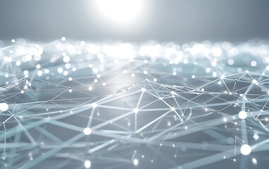 Sophisticated Grey and Light Blue Tech Background with Minimalist Network Connections in a Tech Solutions Center, Perfect for Advanced Communication and Innovation