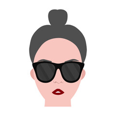 Woman face avatar with glasses