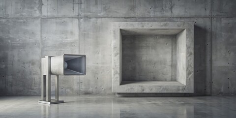 Abstract concrete emulation of a photophone, abstract, concrete, emulation, photophone, technology, communication