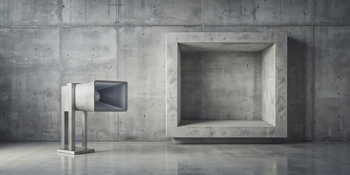 Abstract concrete emulation of a photophone, abstract, concrete, emulation, photophone, technology, communication