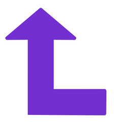 90度に曲がる矢印1（紫）（線画なし）