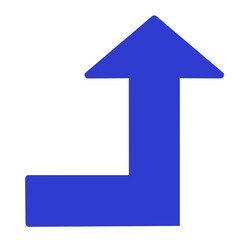 90度に曲がる矢印2（青）（線画なし）