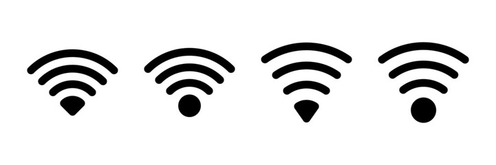 WIFI Icon vector isolated on white background. signal vector icon. Wireless and wifi icon or sign for remote internet access