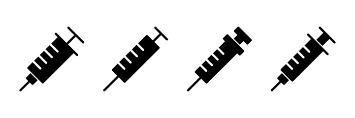 Syringe icon vector isolated on white background. injection icon