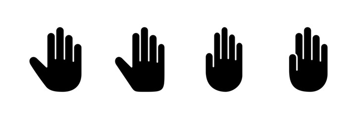 Hand icon vector isolated on white background. Hand gesture. hand stop