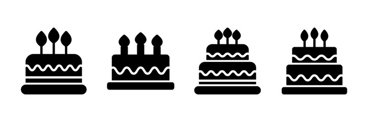 Cake icon vector isolated on white background. Cake vector. Birthday cake icon