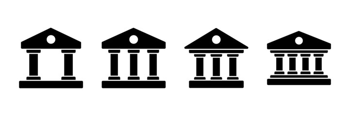 Bank icon vector isolated on white background. bank vector icon, museum, university
