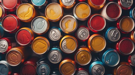 Creative arrangement of craft beer cans in an eye-catching pattern.