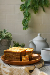 Kek Lapis or Layer Cake, a popular cake in Indonesia, Malaysia and Singapore especially during Eid...