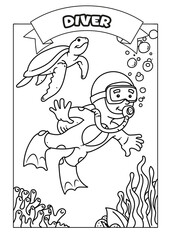 Occupations Coloring Pages for Kids