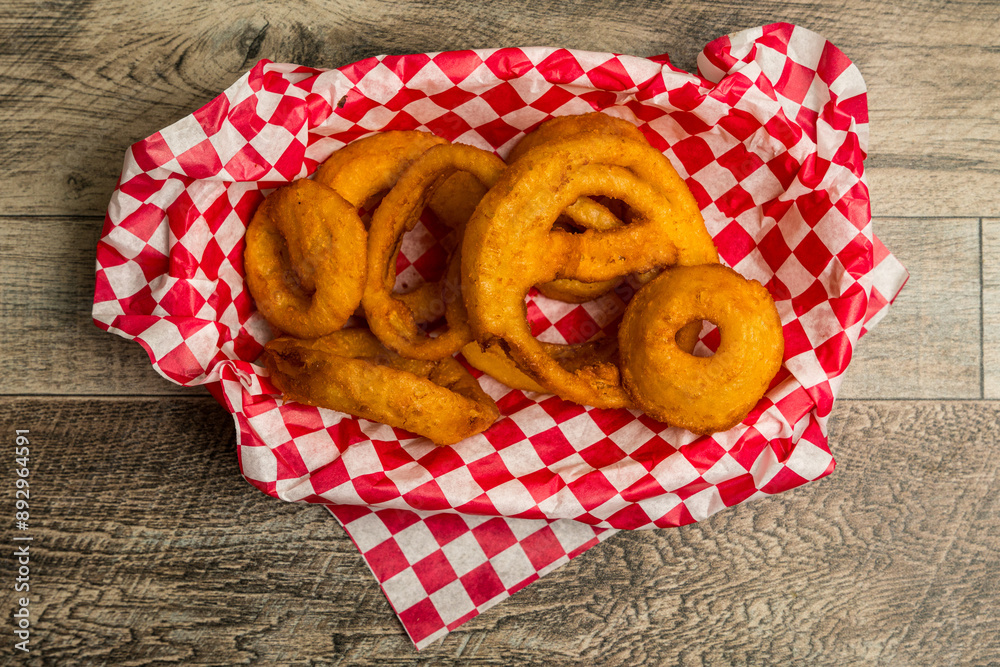 Wall mural basket of onion rings