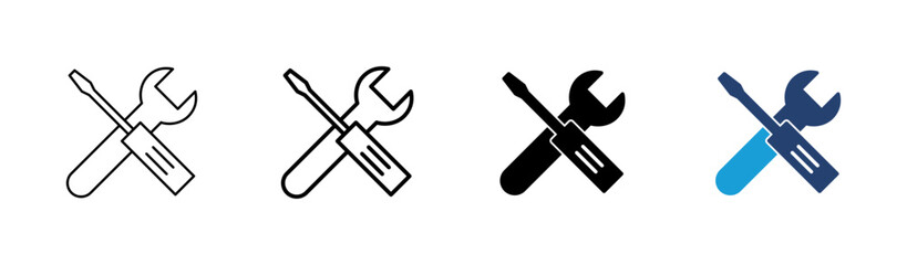 Repair tools icon set. tool icon vector. setting icon vector. Wrench and screwdriver. support, Service