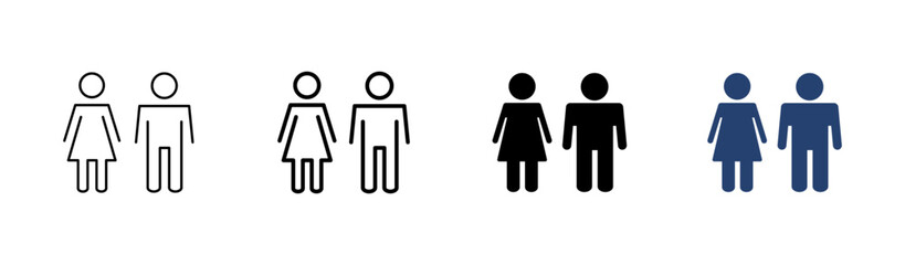 Man and woman icon set. male and female symbol