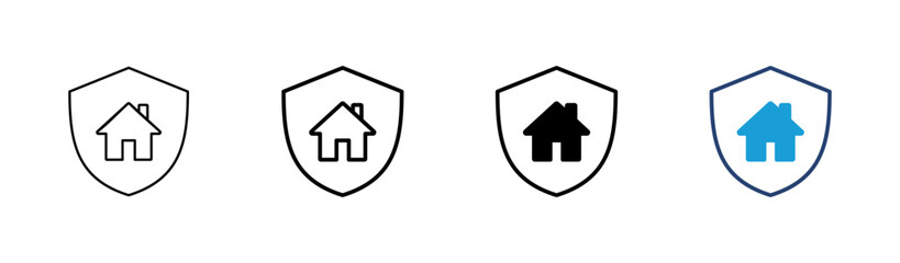 Home insurance icon set. home protection icon