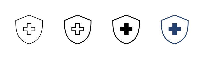 Obraz premium Health insurance icon set. Insurance health document icon