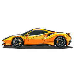 Fototapeta premium A Cool Car Is Illustrated With Sleek Lines, Cartoon Illustration