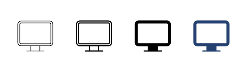 Computer icon set. computer monitor icon vector.
