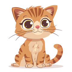 Obraz premium A Cute Cat Cartoon Captures The Charm And Cuteness, Cartoon Illustration