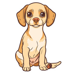 Fototapeta premium A Dog Clipart Line Art Features Clean Lines And Detail, Cartoon Illustration