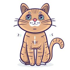Obraz premium An Illustration Of A Cat Rendered In Line Art, Cartoon Illustration