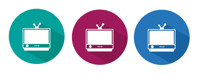 Icon for television vector illustration in flat.