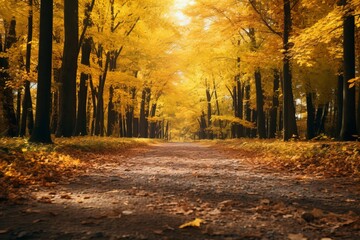 Fototapeta premium autumn in the forest, generative ai