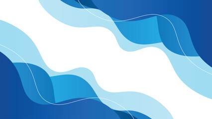 Fototapeta premium Abstract blue background with waves