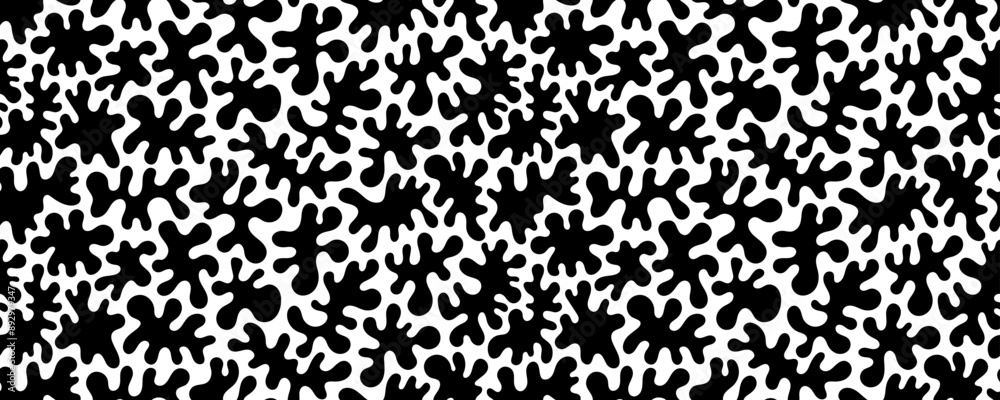 Leinwandbilder irregular organic vector shapes seamless pattern. free forms seamless banner design. matisse style l