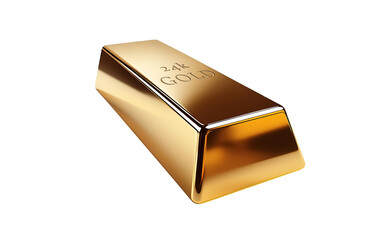 Single Rectangular 24k gold bar isolated on transparent background  AI generated