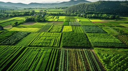 Fototapeta premium Agroecology: A farming method that treats agricultural systems as ecosystems, improving sustainability by integrating and mimicking natural processes and cycles. 