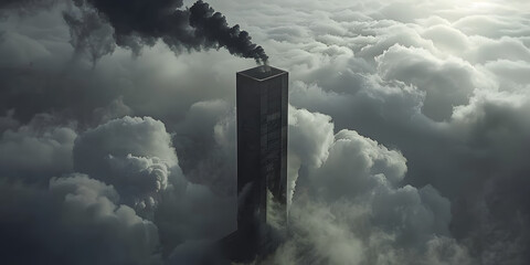 Chaminé emitindo nuvens cinzentas