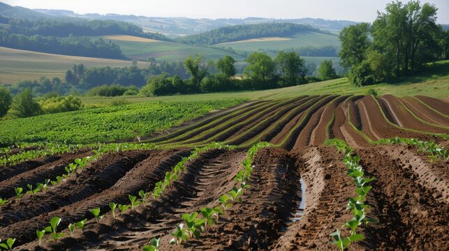 Soil Erosion Control: Methods to prevent soil loss caused by water or wind, such as terracing, contour plowing, and planting windbreaks to maintain soil health.
