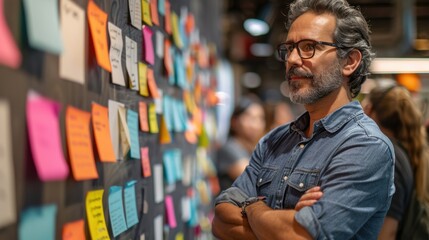 Fototapeta premium Creative Facilitation: Guiding a group through structured processes to stimulate new ideas and develop innovative solutions, enhancing collective creativity and problem-solving. 