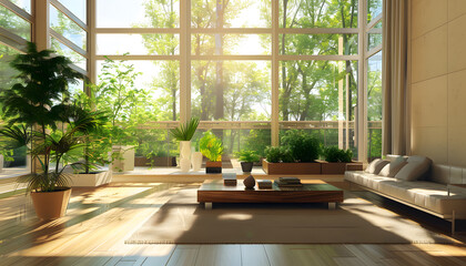 Fototapeta premium Living room interior design in minimalist style