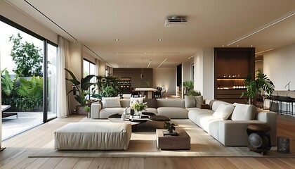 Spacious and Luxurious Modern Living Room Interior Design