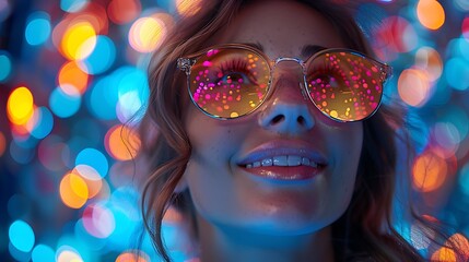  Latin American female in a night club wearing sunglasses, young latina woman in a nightclub 