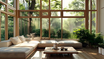 Fototapeta premium Living room interior design in minimalist style