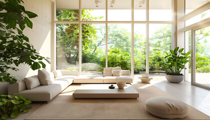 Fototapeta premium Living room interior design in minimalist style