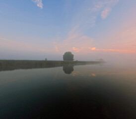 mist morning on the lake