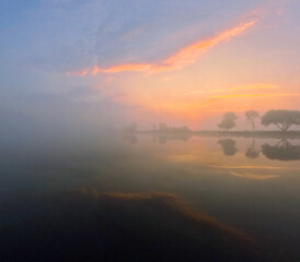 mist morning on the lake