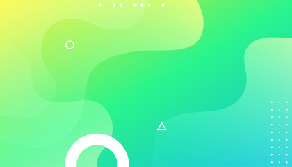 Abstract yellow and green geometric background.   Dynamic sound wave. Design element. Vector illustration
