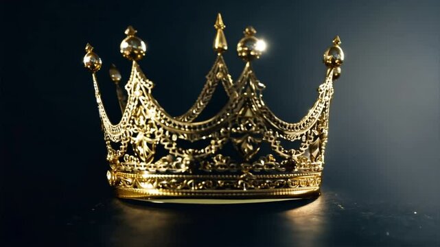 Golden crown with dark background