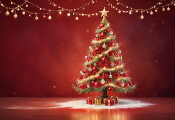 Christmas background with xmas tree and sparkle
